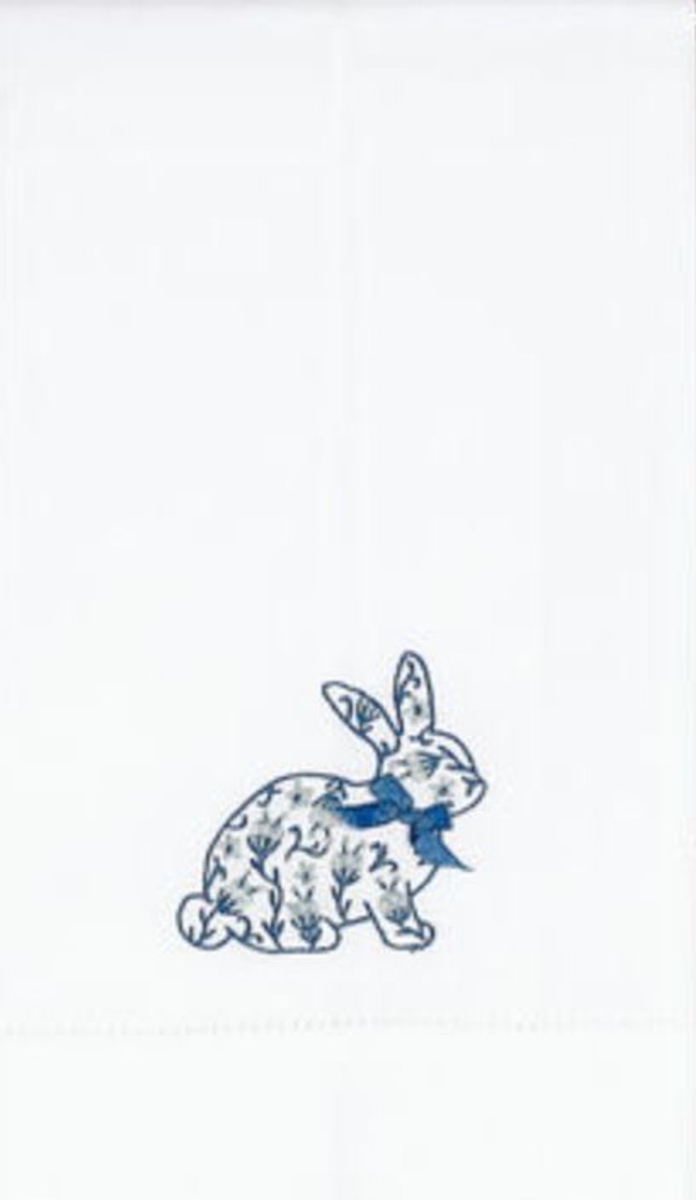 14 x 22 in. Chinoiserie Easter Bunny Towel - Set of 8