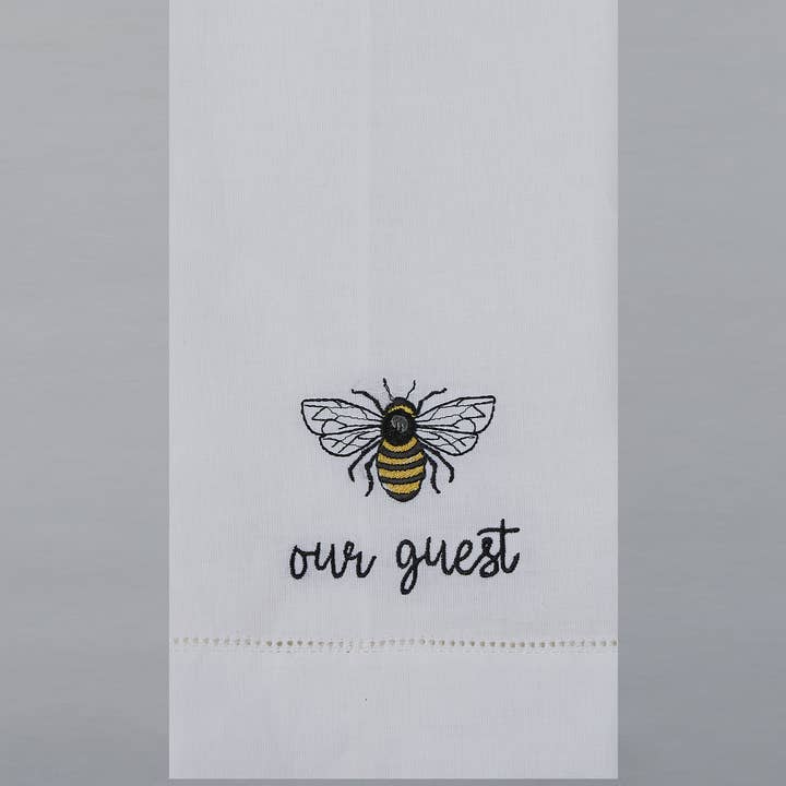 Picture of Peking Handicraft 04SJM10691BWC 14 x 22 in. Bee Our Guest Towel, Multi Color