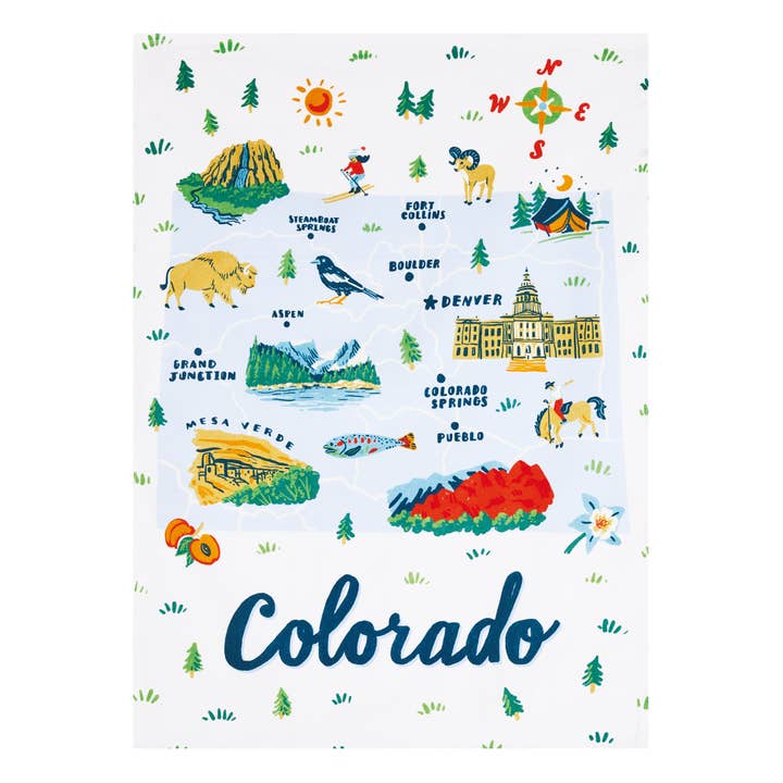 Picture of Peking Handicraft 04AS49WC 18 x 25 in. Colorado Printed Kitchen Towel, Multi Color 