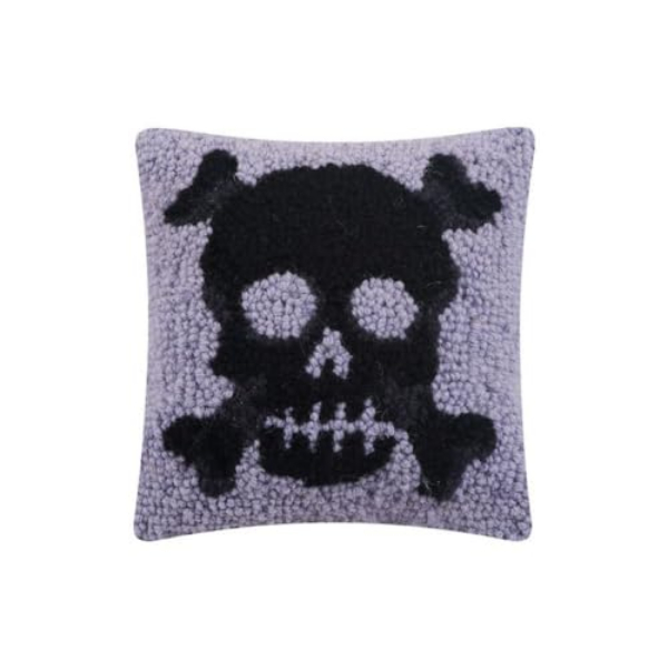 31AV168C08SQ 8 x 8 in. David Price Pastel Skull Hook Pillow, Multi Color