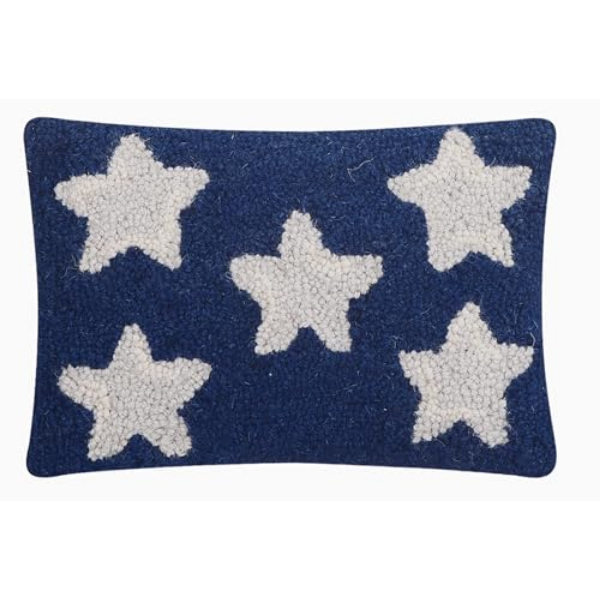 30AV236C12OB 8 x 12 in. Patriotic Stars Poly Fill Hook Pillow, Multi Color