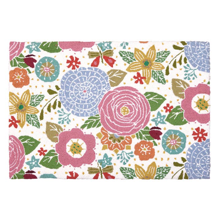 30SN357C40 27 x 40 in. Ginblossom Hook Area Rug, Multi Color