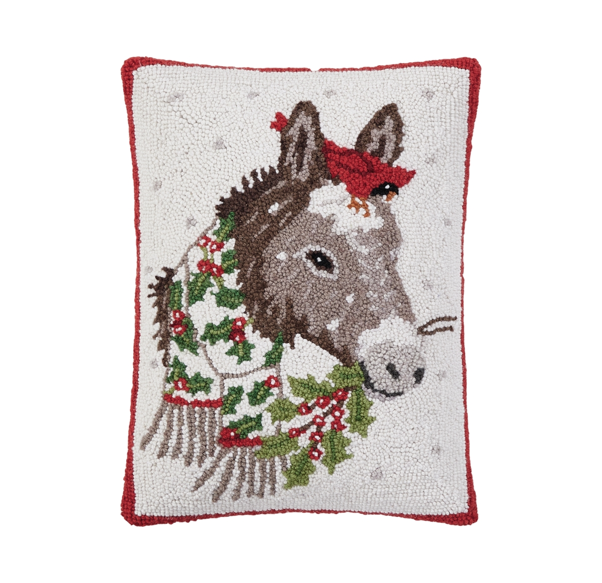 31ML573C18OB 14 x 18 in. Holly Donkey Poly Fill Hook Pillow, Multi Color