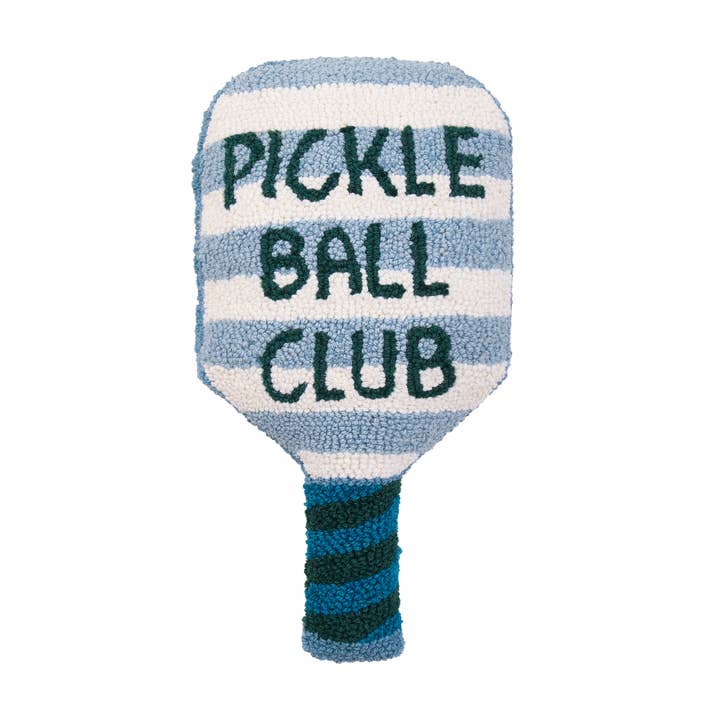 30AV585C18OB 9 x 18 in. Pickle Ball Paddle Shaped Blown in Filler Hook Pillow, Multi Color