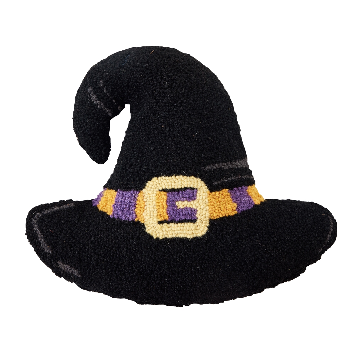 31AV705C16OB 14 x 16 in. Shaped Witch Hat Blown In Fill Hook Pillow, Multi Color