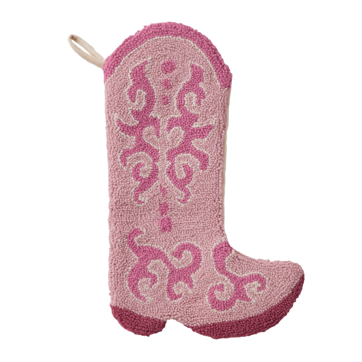 31AV681MC 12 x 20 in. Cowboy Boot Hook Stocking, Pink