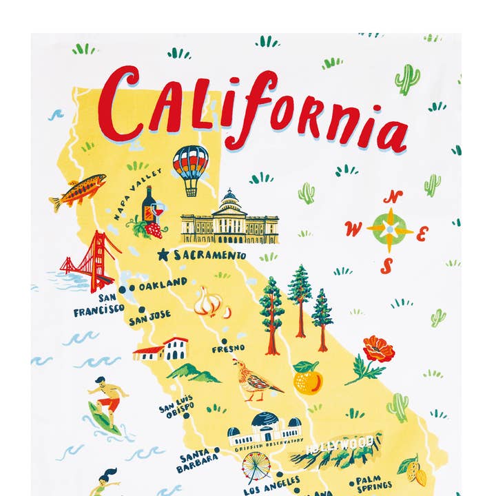Picture of Peking Handicraft 04AS48WC 18 x 25 in. California Printed Kitchen Towel, Multi Color 