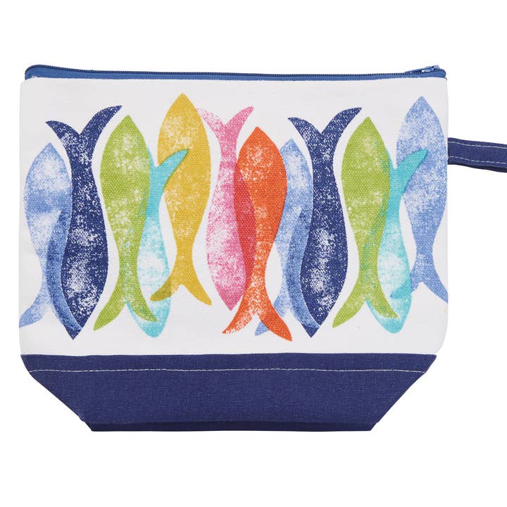 Picture of Peking Handicraft 19KN335C07 9 x 7 in. Fiesta Fish Cosmetic Bag&#44; Multi Color - Pack of 2