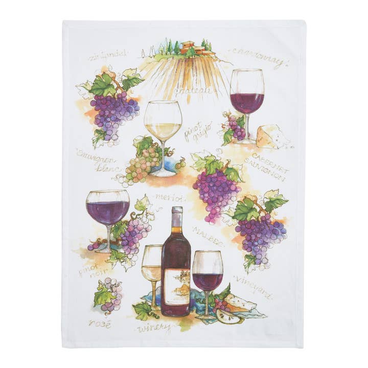 Picture of Peking Handicraft 04SER637WC 18 x 25 in. Wine Kitchen Towel, Multi Color 