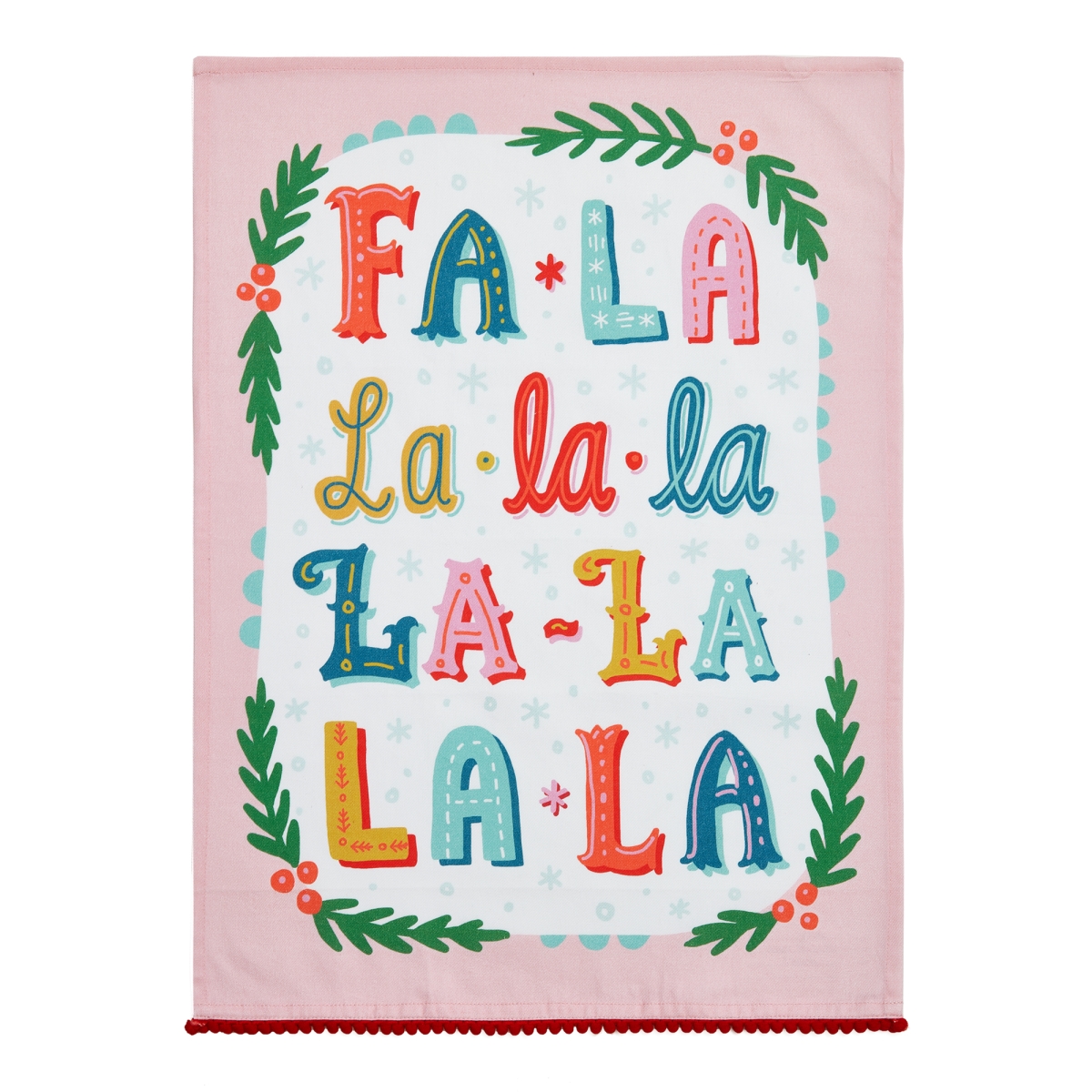 Picture of Peking Handicraft 04AS83C 18 x 25 in. Fa La La La Kitchen Towel, Multi Color 