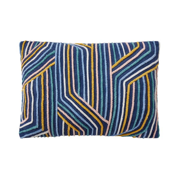 24SHV18C20OB 14 x 20 in. Li ork Poly Fill Hook Pillow, Multi Color