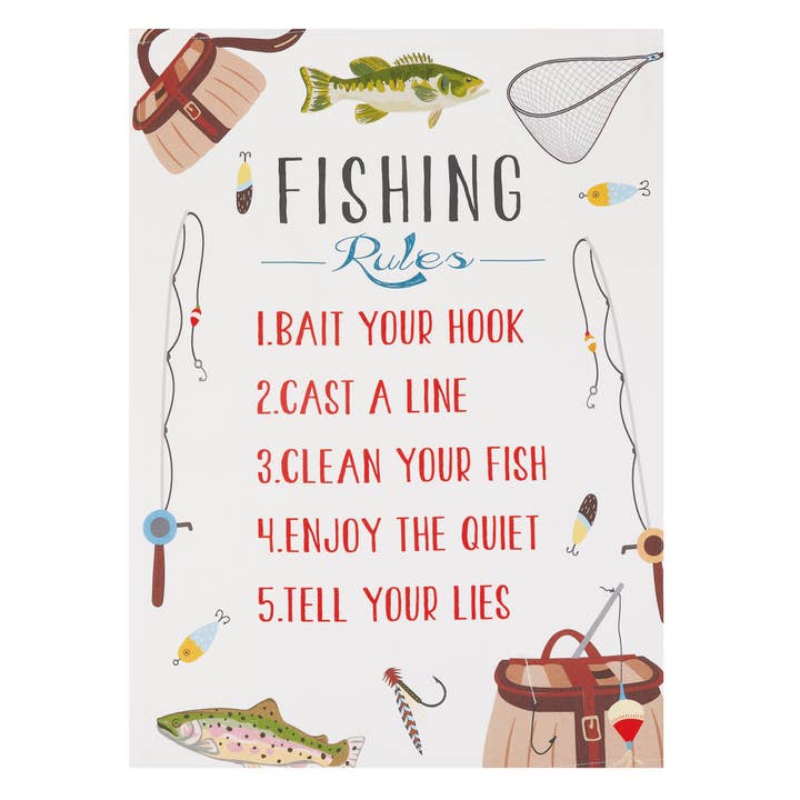 Picture of Peking Handicraft 04AV31WC 18 x 25 in. Fishing Rules Kitchen Towel, Multi Color 