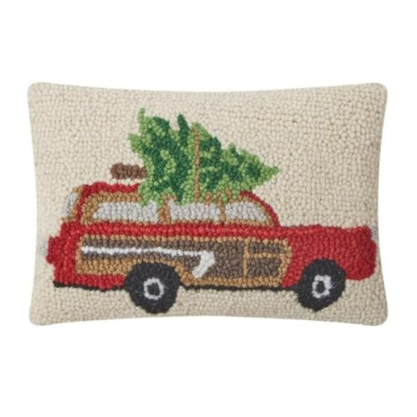 31LFH3741AC12OB 8 x 12 in. Wagon Tree Poly Fill Hook Pillows with Zipper Closure, Multi Color