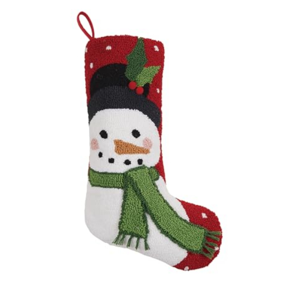 31AV227MC 12 x 20 in. Wool Snowman with Pom Stockings, Multi Color