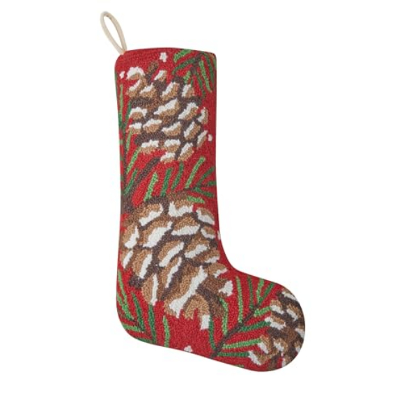 31AV175MC 12 x 20 in. Wool Pine Cone Stockings, Multi Color