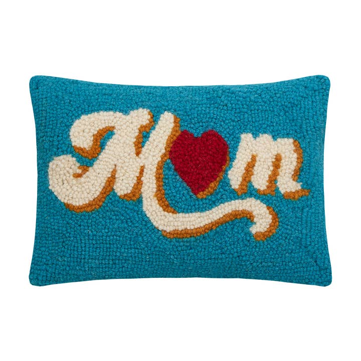30AV290C12OB 8 x 12 in. Mom Heart Poly Fill Hook Pillow, Multi Color