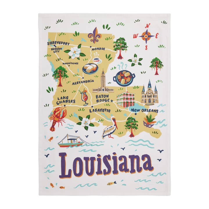 Picture of Peking Handicraft 04AS75WC 18 x 25 in. Louisiana Kitchen Towel, Multi Color 