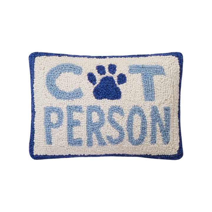 30GY2789C12OB 8 x 12 in. Cat Person Poly Fill Hook Pillow, Multi Color