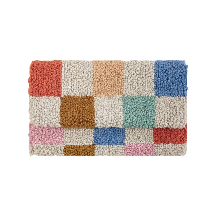 19APS252C07 11 x 7 in. Disco Grid Hook Clutch Small Pouch, Multi Color