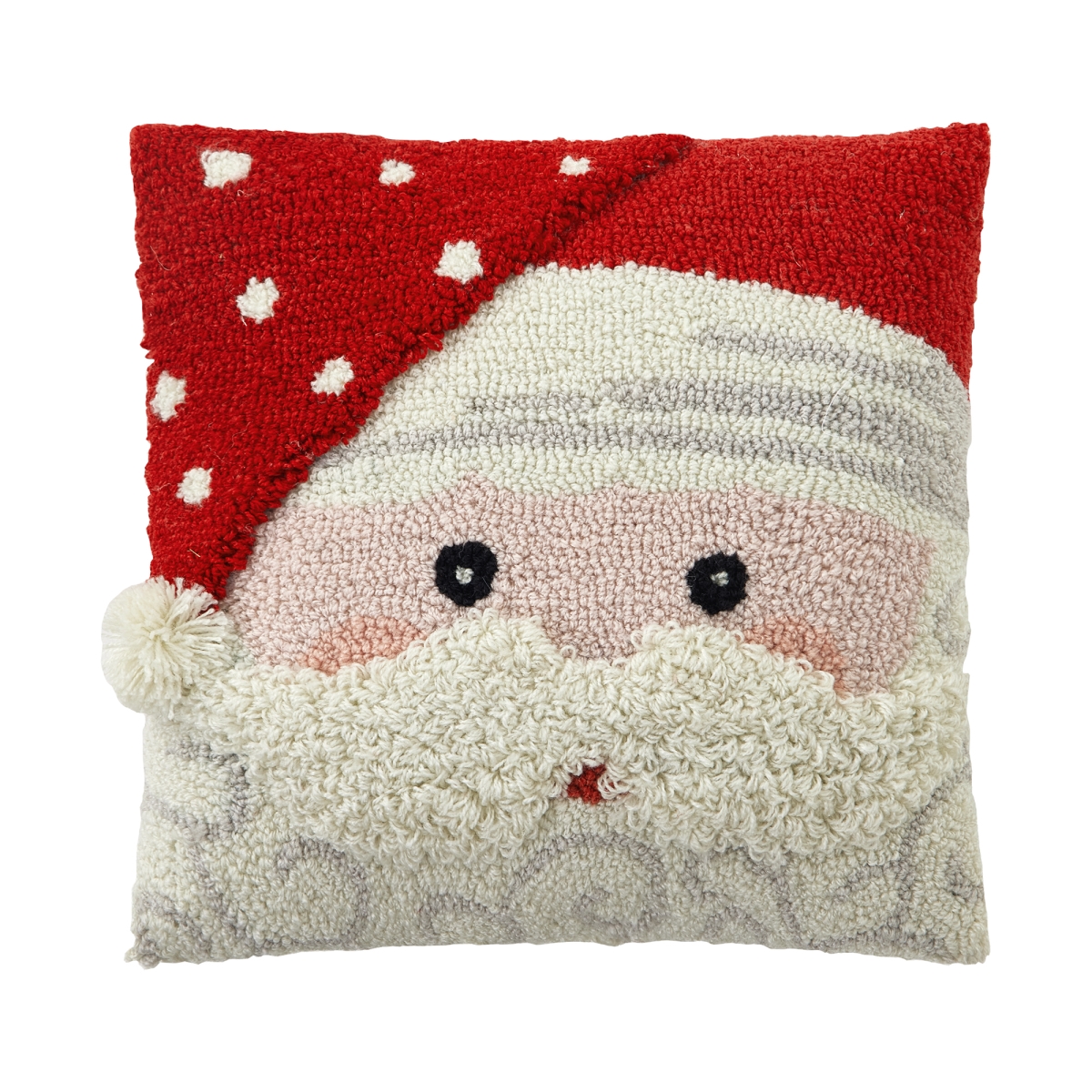 31AV708C14SQ 14 x 14 in. 3D Santa Blown In Fill Hook Pillow, Multi Color