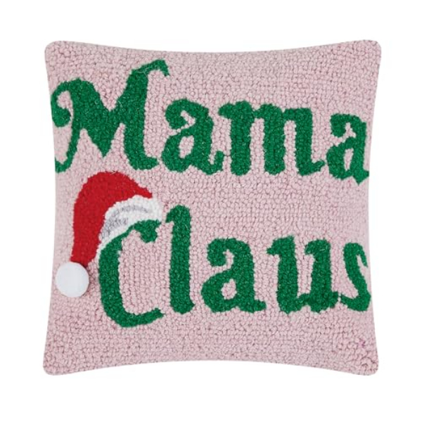 31AV103C14SQ 14 x 14 in. Kate Nelligan Mama Claus Poly Fill Hook Pillow, Multi Color