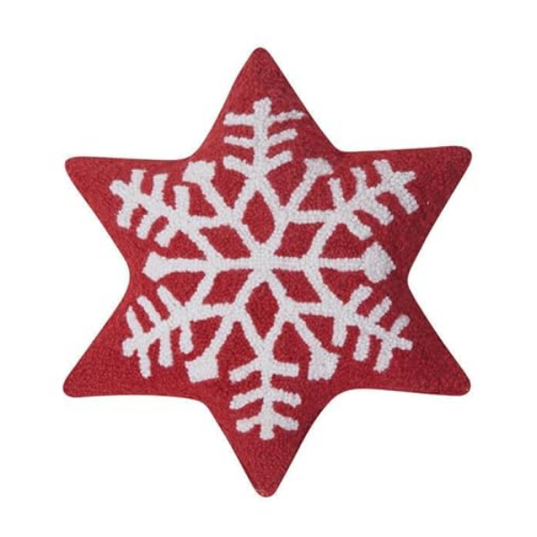 31PK1171C16OB 14 x 16 in. Snowflake Shaped Blown in Filler Hook Pillow, Multi Color