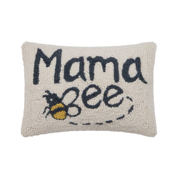 30AV333C12OB 8 x 12 in. Mama Bee Poly Fill Hook Pillow, Multi Color