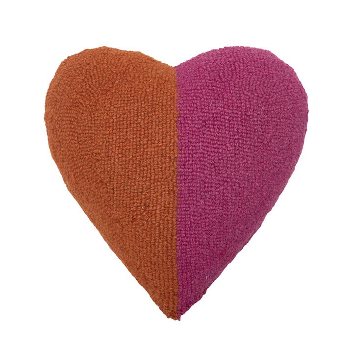 Picture of Peking Handicraft 30APS221C12HT 12 x 12 in. Split Heart Shaped Blown in Filler Hook Pillow&#44; Multi Color - Pack of 2