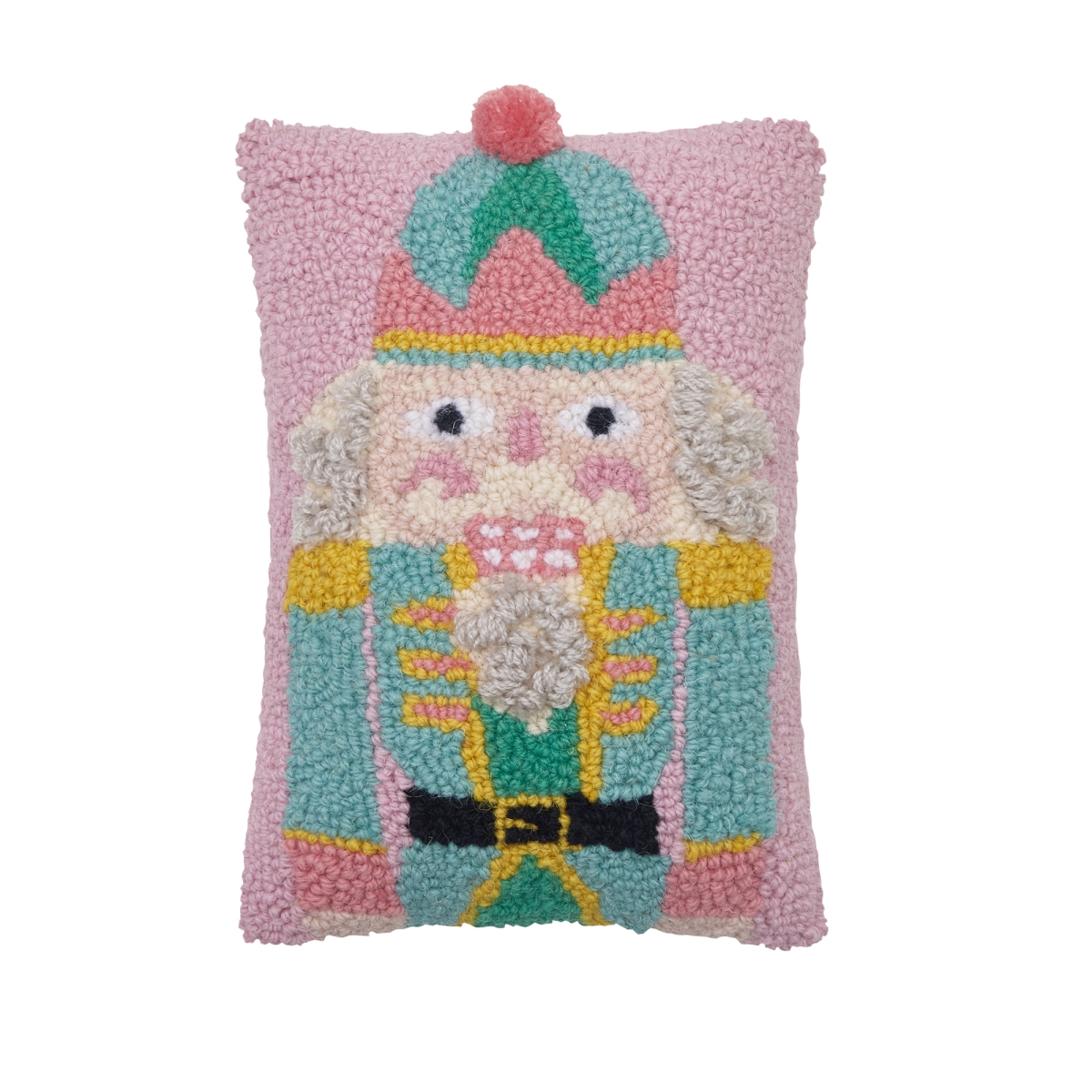 31AV275C12OB 8 x 12 in. Pink Nutcracker Poly Fill Hook Pillow, Multi Color