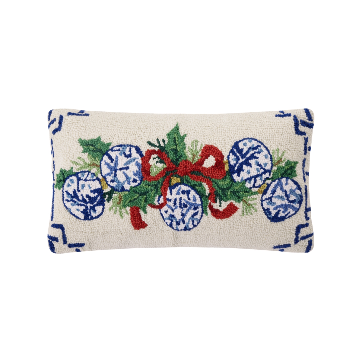 31SJM11016C22OB 12 x 12 in. Chinoiserie Ornaments Poly Fill Hook Pillow, Multi Color