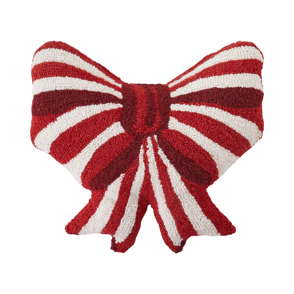 31AV697C16SQ 16 x 16 in. Shaped Bow Blown In Fill Hook Pillow, Red & White