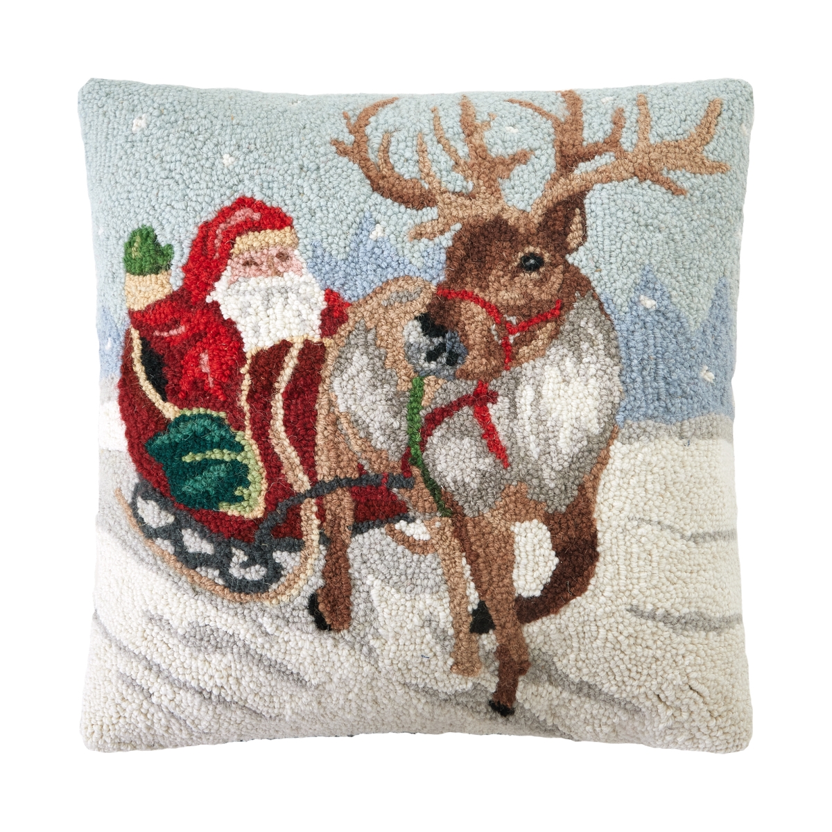 31SJM11117C18SQ 18 x 18 in. Hello Santa Poly Fill Hook Pillow, Multi Color