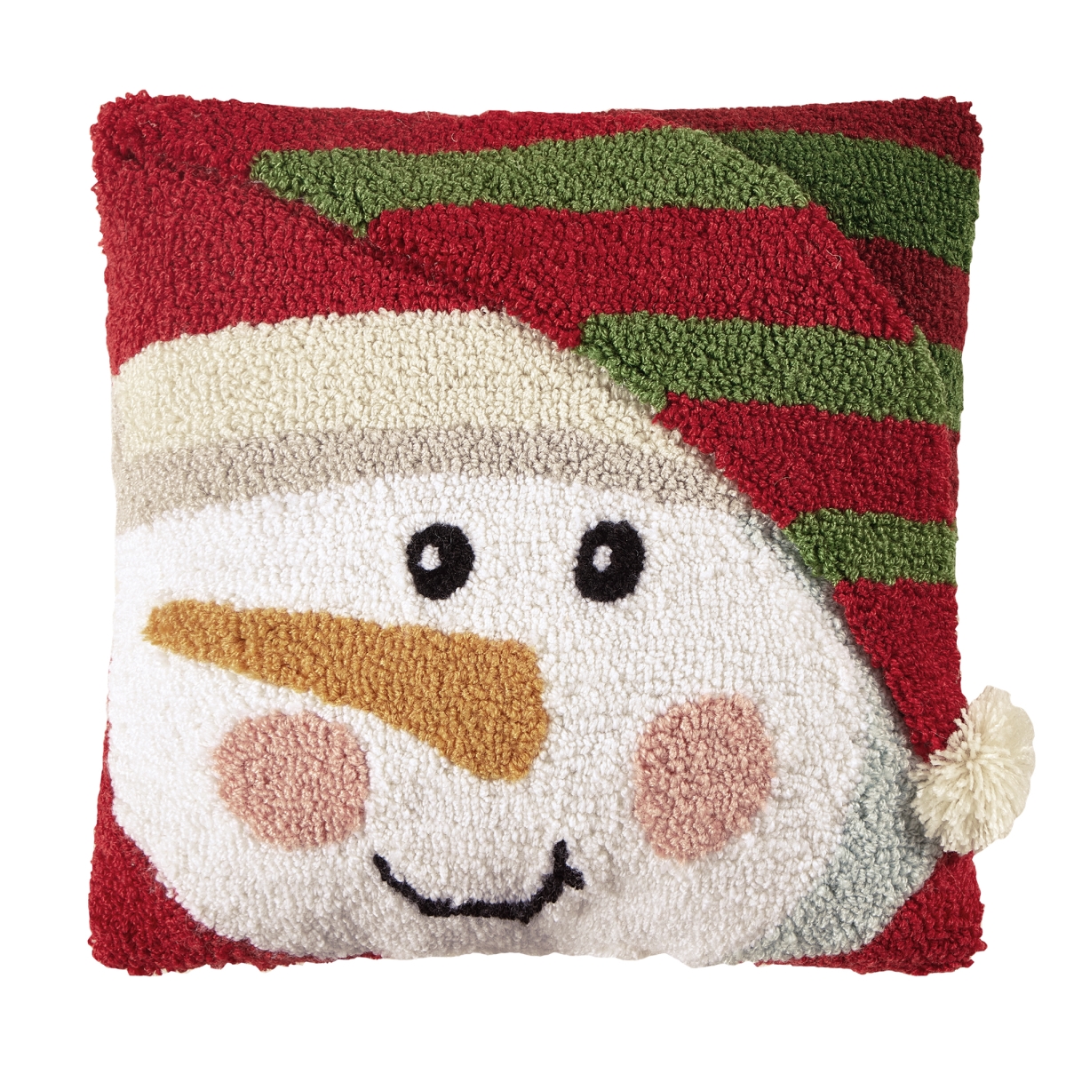 31AV698C14SQ 14 x 14 in. 3D Snowman Blown In Fill Hook Pillow, Multi Color