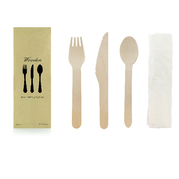 Picture of Packnwood 210COUVB4K Wooden Cutlery 4 by 1 kit