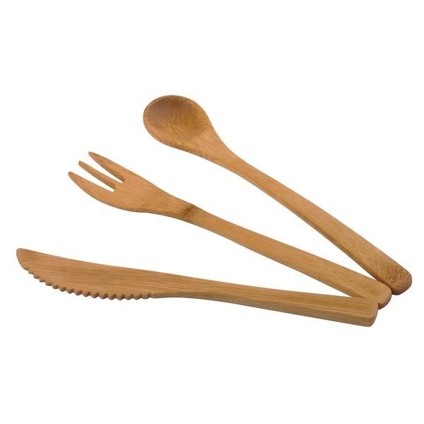 Picture of Packnwood 210CVBAK3K 6.3 in. Bamboo Cutlery Kit&#44; 3 Piece