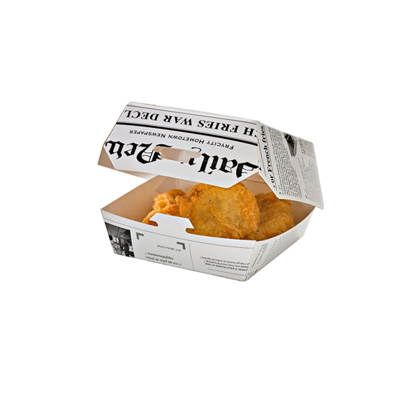 Picture of Packnwood 210EATBNEWS50 2 oz Newspaper Print Mini Slider Box