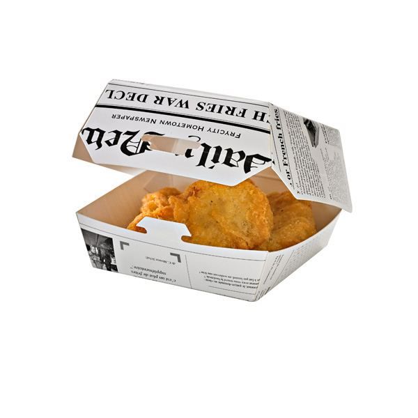 Picture of Packnwood 210EATBNEWS80 4 oz Newspaper Print Mini Slider Box