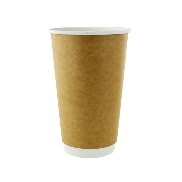 210GCDW16K 16 oz Double Wall Kraft Compostable Paper Cups, 3.5 x 5.4 in.