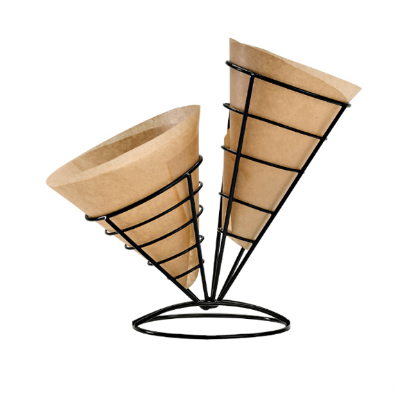 Picture of Packnwood 294CONEDOUB 8 in. Black Iron Conical Baskets, 2 Cones