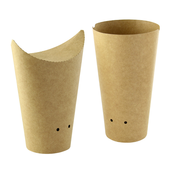 14 oz Closable Perforated Kraft Snack Cup, 2.36 x 6.3 in.