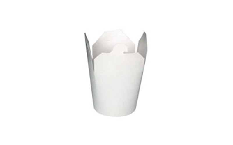 16 oz Round Base Pasta Box, White
