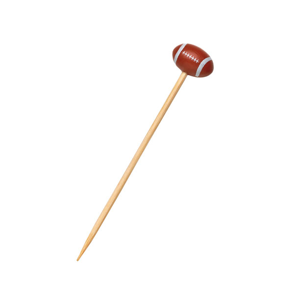 Picture of Packnwood 210BBOVAL 4.7 in. Football Themed Bamboo Skewers