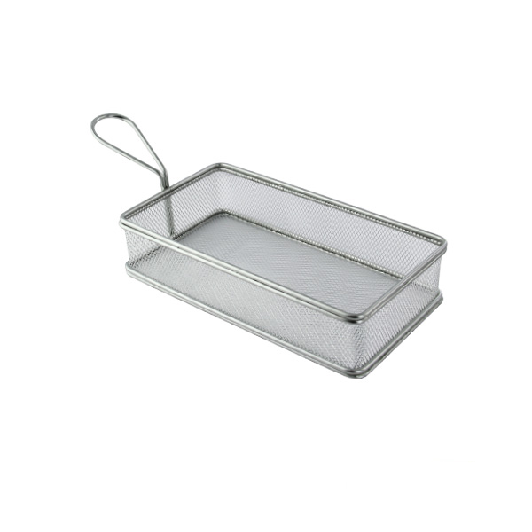 Picture of Packnwood 294PANR223 Rectangular Stainless Steel Serving Fry Basket - 8.7 x 4.7 x 1.4 in.