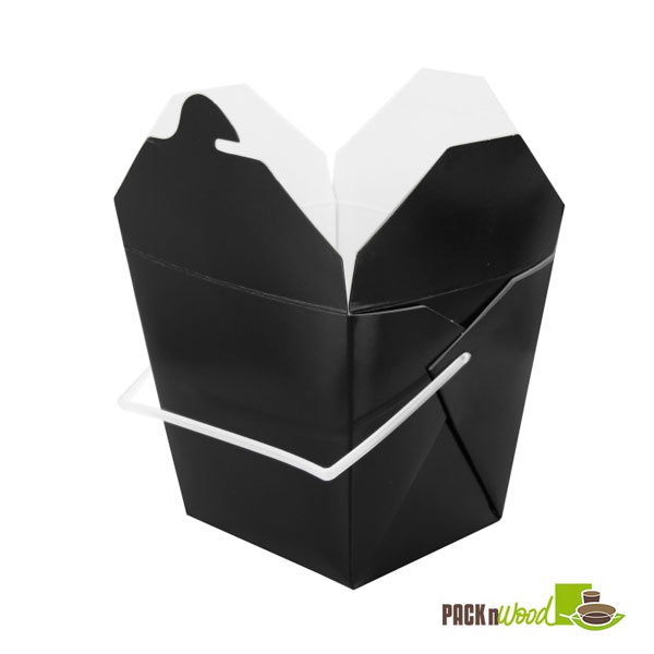 210ASPAIL33N 32 oz Black Take Out Box with Handle - 4.5 x 3.9 x 4.4 in.