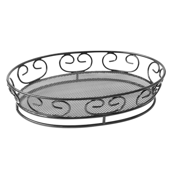 Picture of Packnwood 294BASKO22 Black Steel Bread Basket - 9 x 6.5 x 2.2 in.
