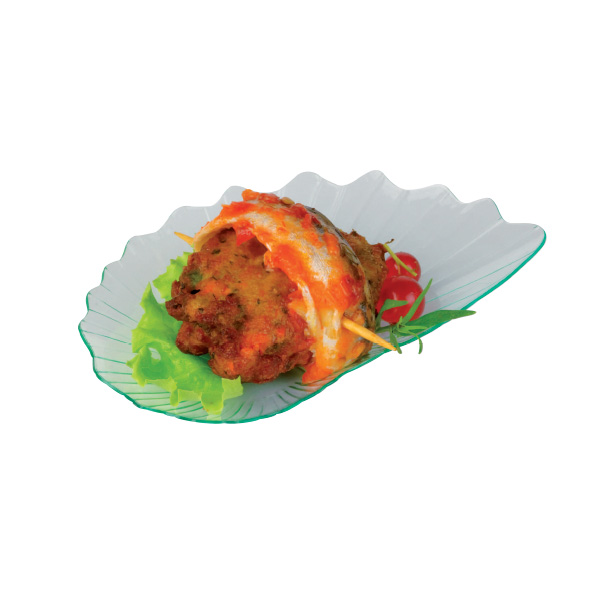 4.1 x 2.7 in. Tito Transparent Green Leaf Dish