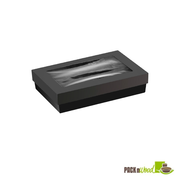 50 oz Bakeable Black Kray Box with Lid - 9 x 6 x 2 in.