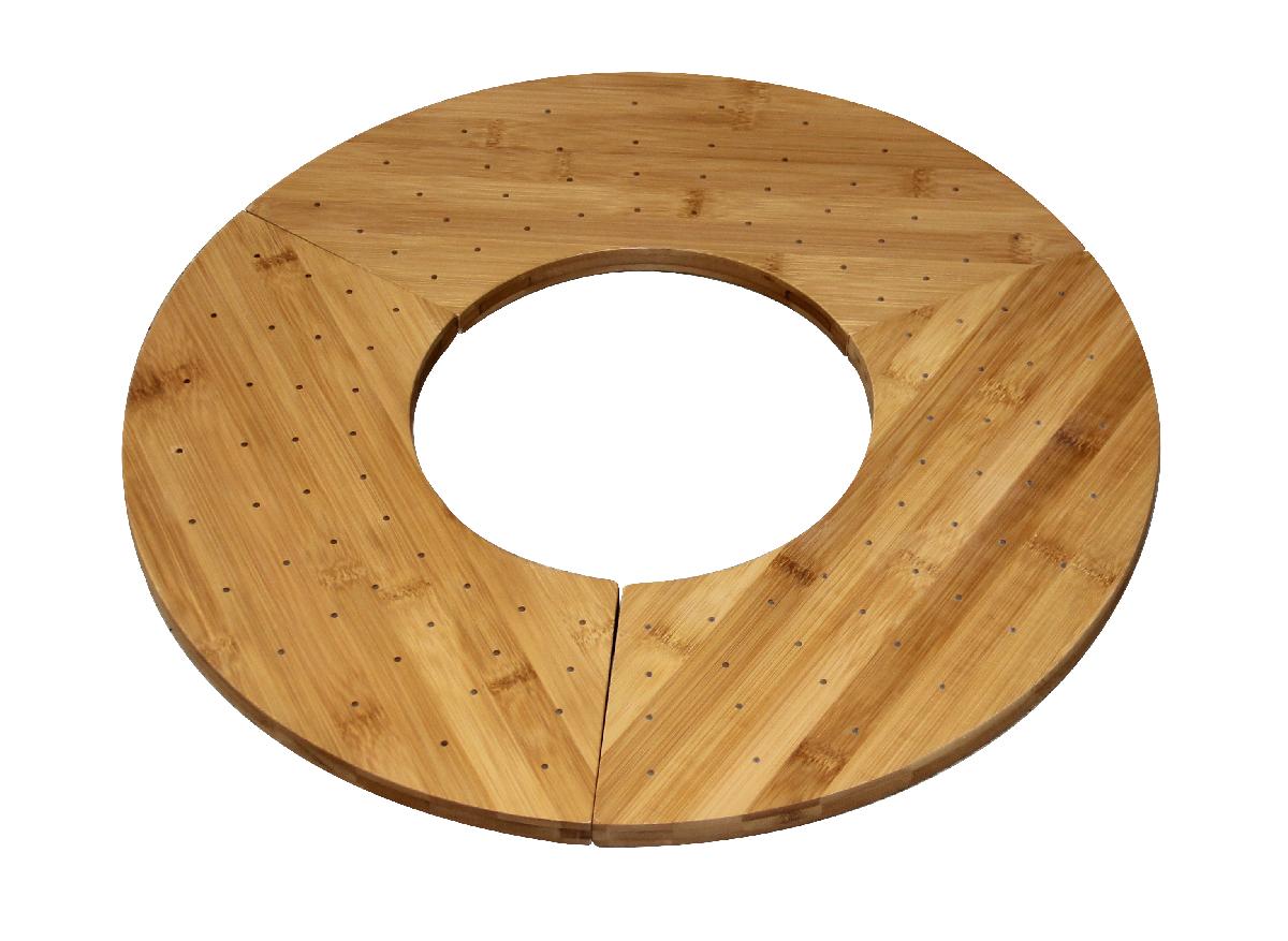 Picture of Packnwood 210SAMBRO40 Donut Bamboo Pick Holder with 40 Holes - 16 x 5 x 0.6 in. - 3 Piece
