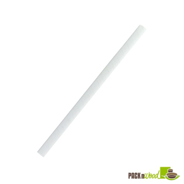Picture of Packnwood 210CHP8WH 7.75 in. Unwrapped Full White Paper Straws for Smoothies