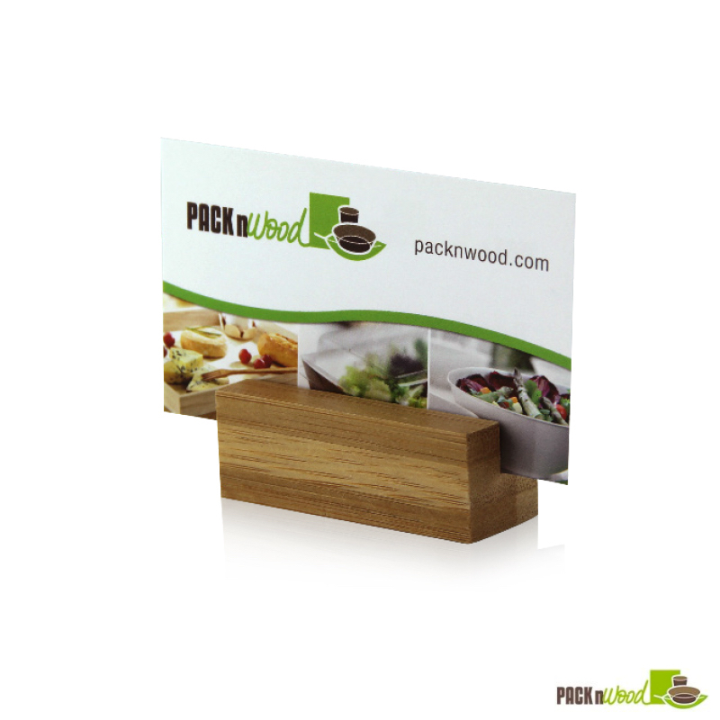 Picture of Packnwood 210BSIGN22 Bamboo Square Card Holder - 2.2 x 0.8 x 0.8 in.